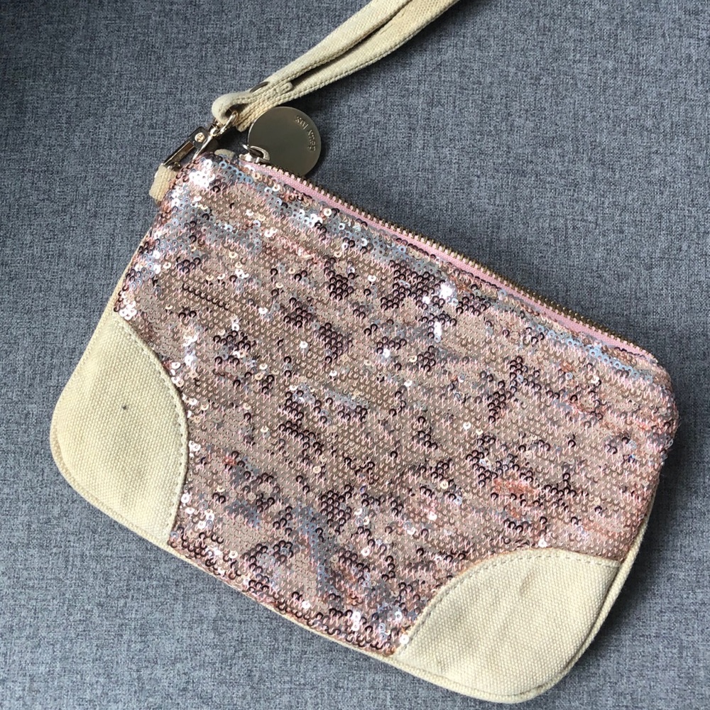 Deux Lux sequin wristlet purse